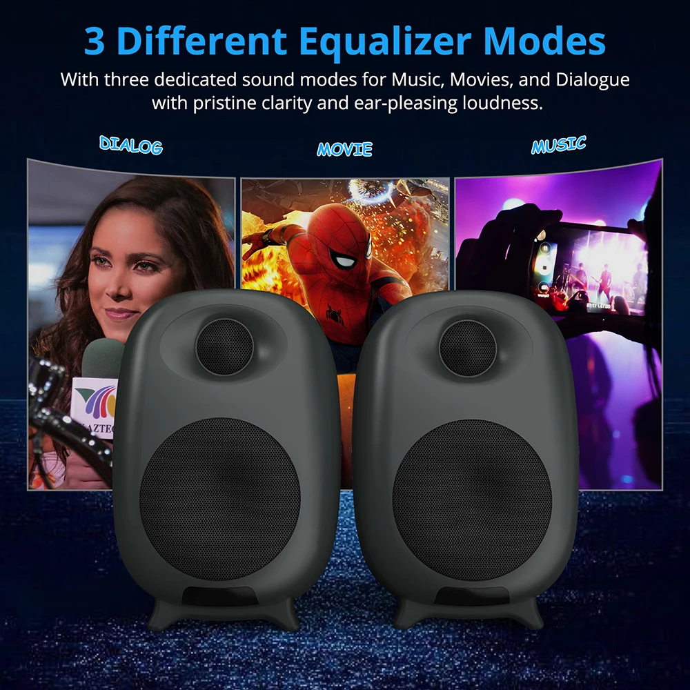 Pc Gaming Apple - Bestisan 80W Gaming Bluetooth Bookshelf Speakers
