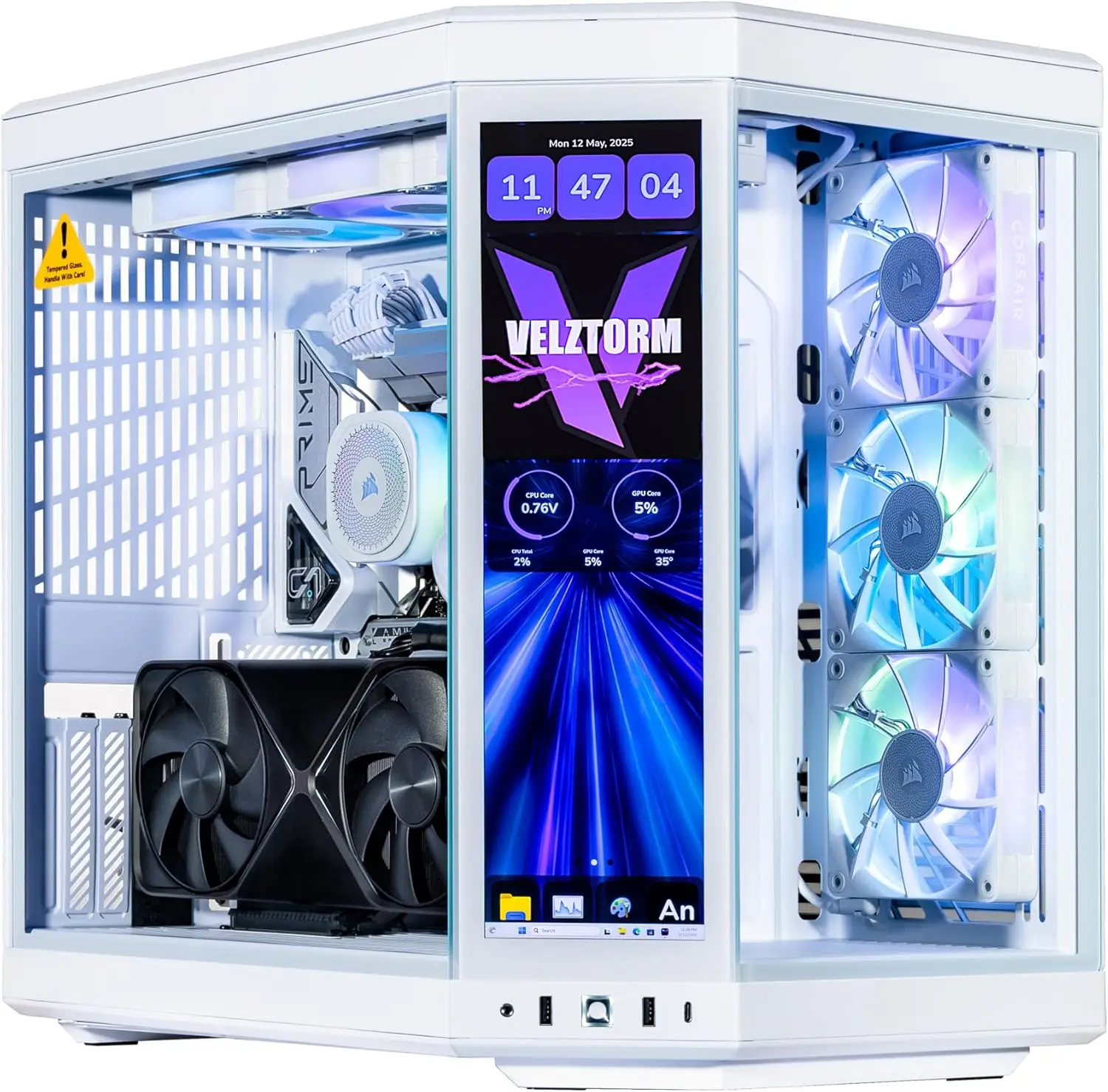 Velztorm LCD White Praetix Cus - Pc Gaming Y70 review and price