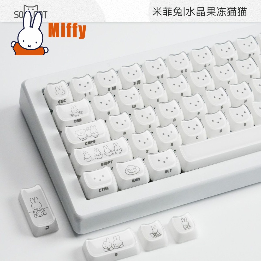 Kawaii Miffy Keycaps Cute Rabb - Pc Gaming Keyboard review and price