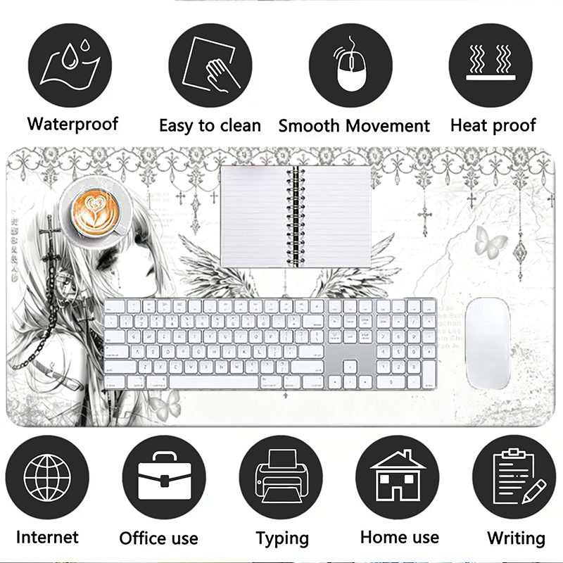 Leather Mousepad Black White A - Pc Gaming Girl review and price